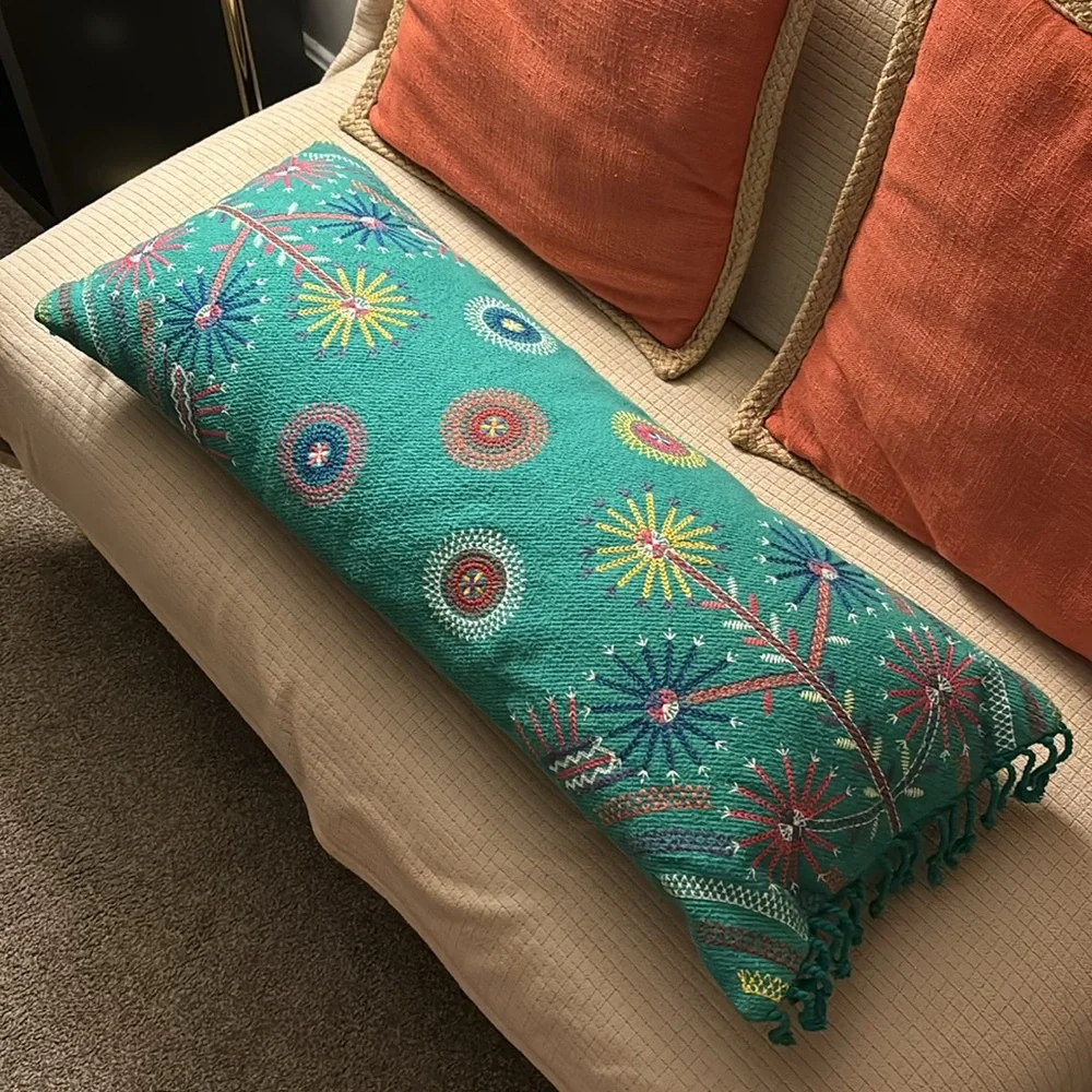🌸 {NWOT} UO Puli Embroidered Lumbar Pillow